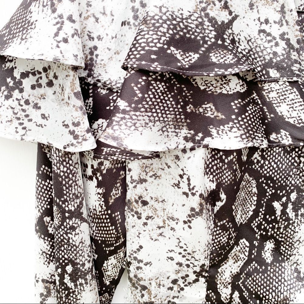 Gianni Bini Python Snakeskin Ruffle Wrap Top - image 7